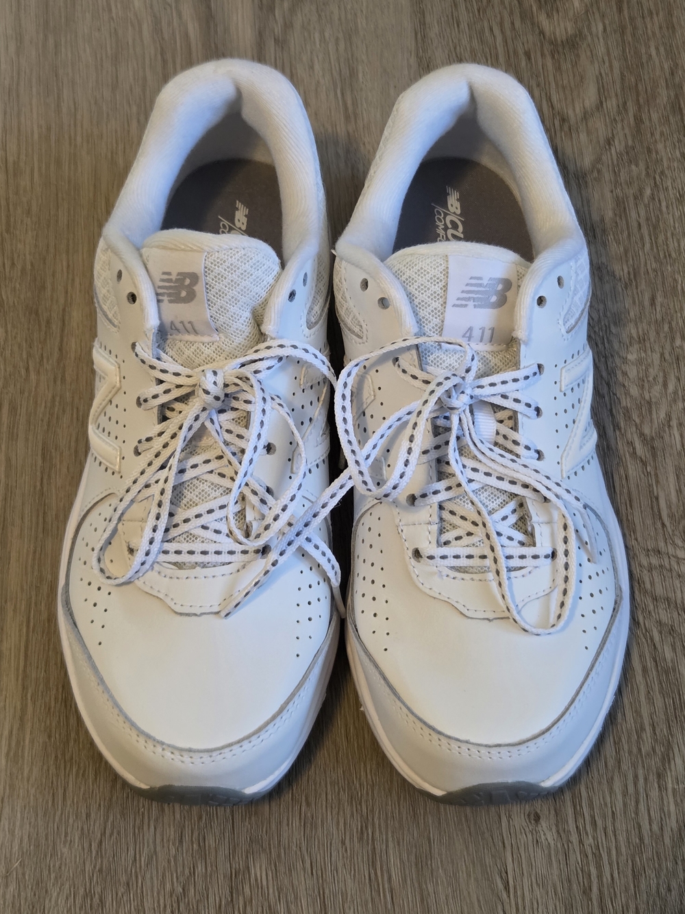 New Balance 411 White Lace-Up Athletic Sneakers